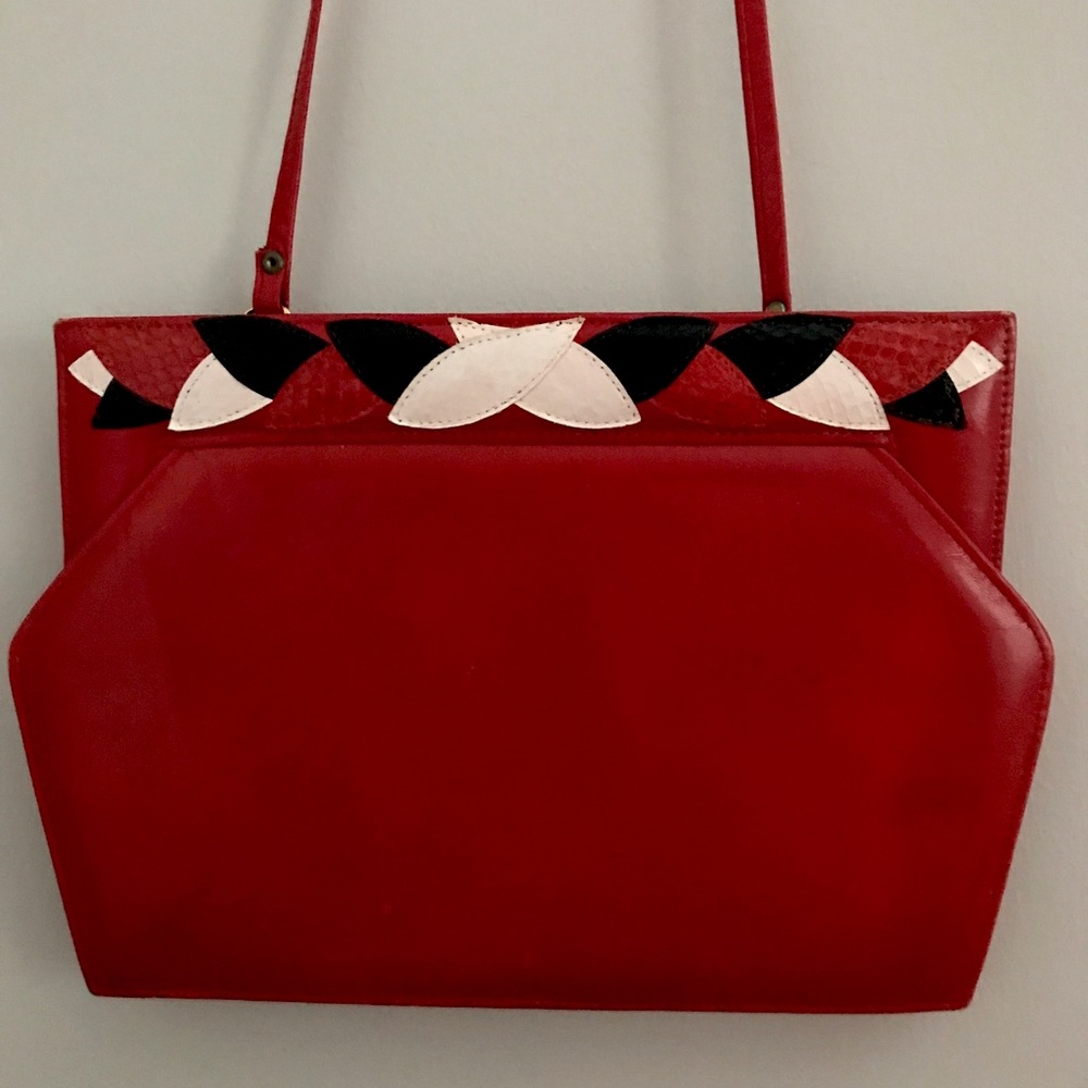 Vintage Red Leather Handbag